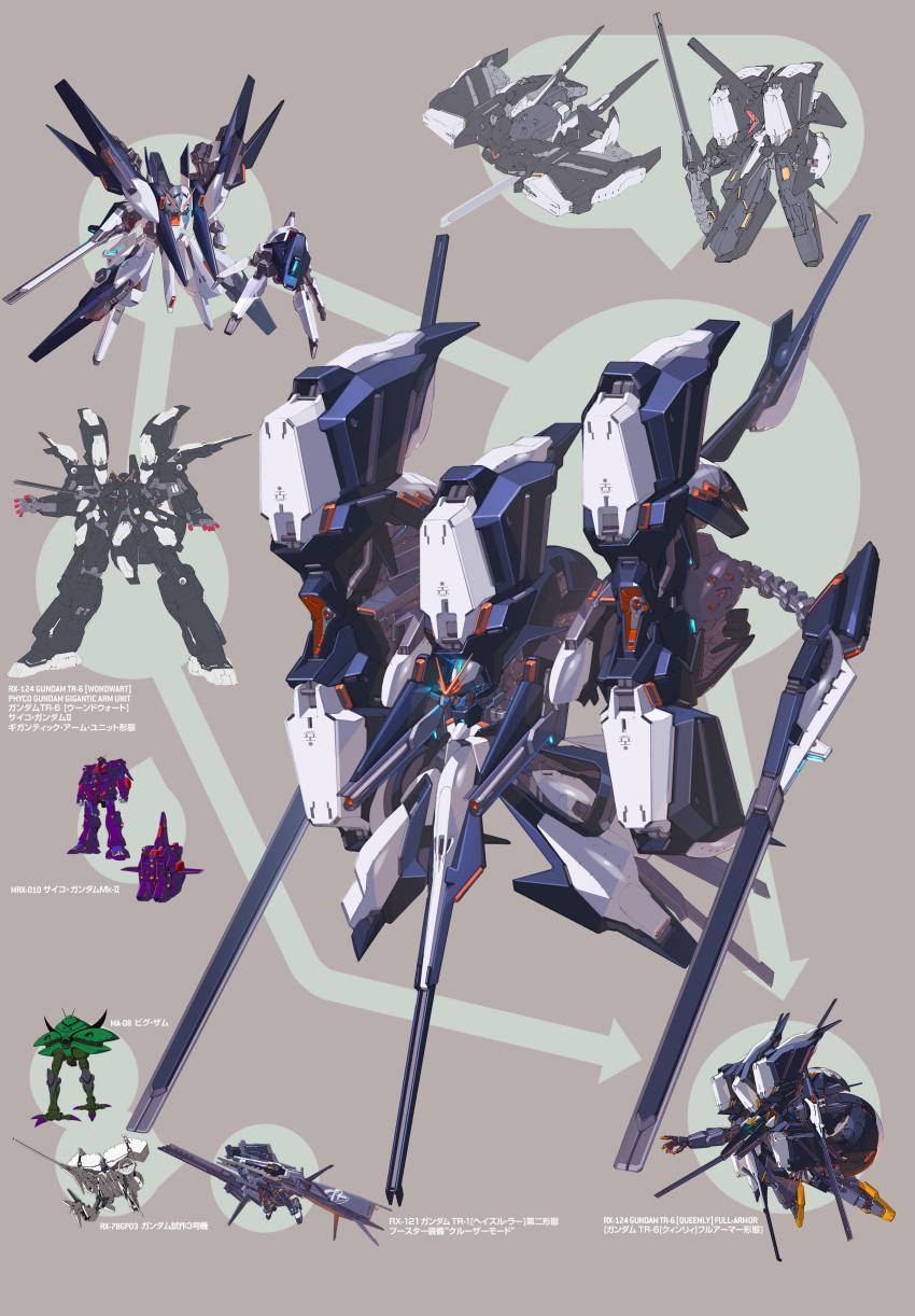absurdres, advance_of_zeta, advance_of_zeta_re-boot, big_zam, brown_background, character_sheet, dendrobium_schema, gundam
