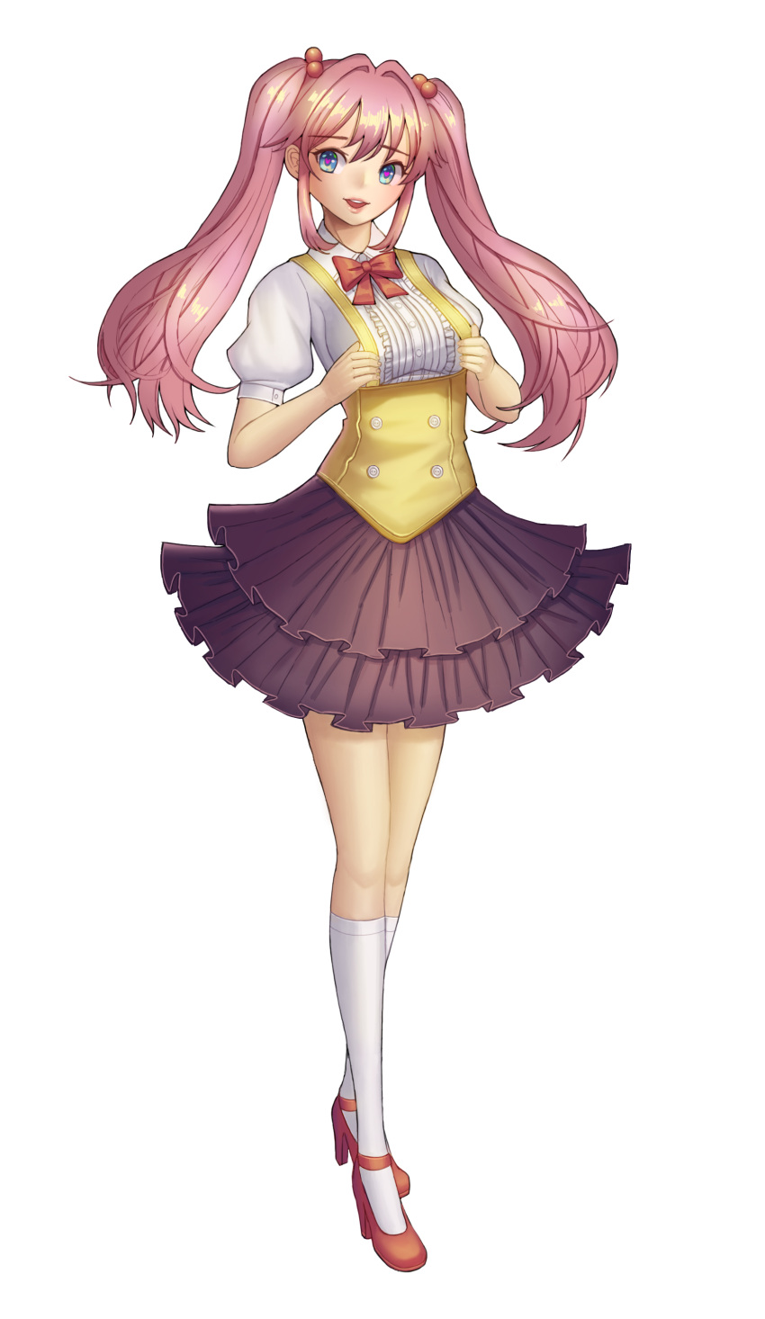 1girl, absurdres, blue_eyes, blush, bow, breasts, corgi_(artist), eyebrows_visible_through_hair