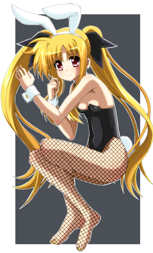1girl, animal_ears, azumaya_(miyui001), bare_shoulders, blonde_hair, blush, breasts, bunny_girl