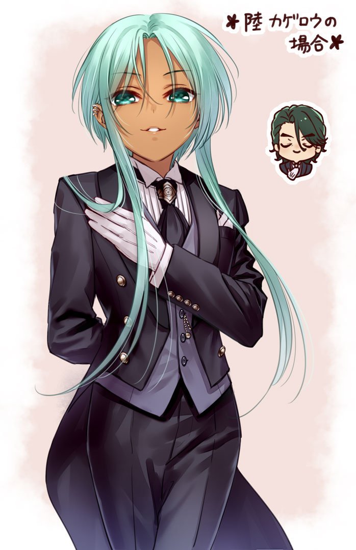 amatsu_nagi, green_eyes, green_hair, kuga_kagerou, tsumikui