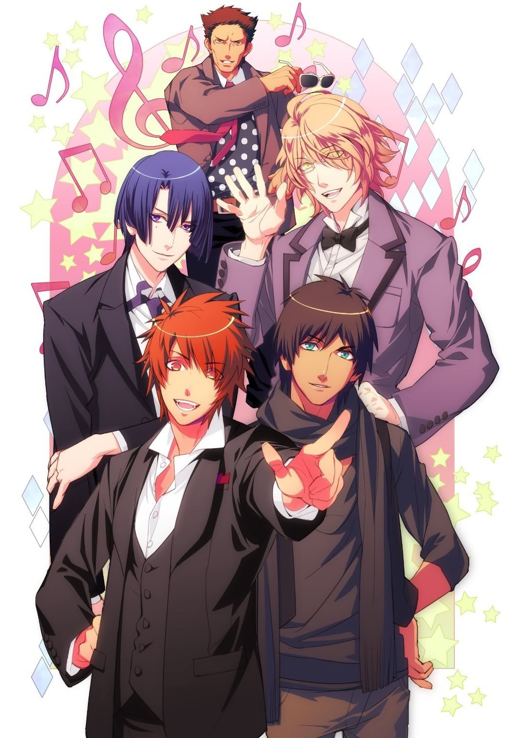 aijima_cecil, hijirikawa_masato, ittoki_otoya, kurahana_chinatsu, red_eyes, redhead, shining_saotome, shinomiya_natsuki, uta_no_prince-sama