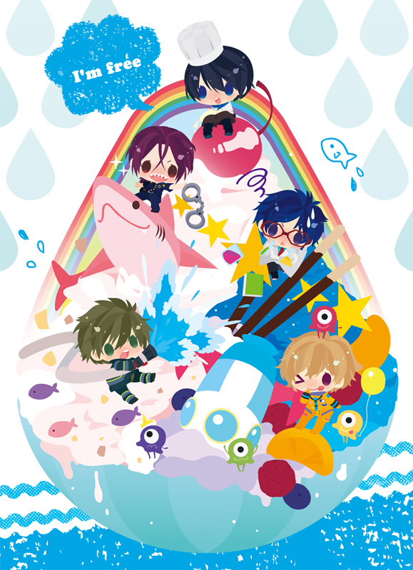 free!, guri_(artist), hazuki_nagisa, matsuoka_rin, nanase_haruka_(free!), red_eyes, redhead, ryuugazaki_rei, tachibana_makoto