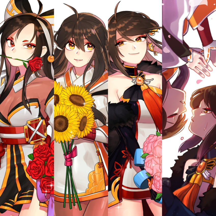 3girls, ara_han, artist_request, asura_(elsword), chinese_clothes, elsword, flower, highres