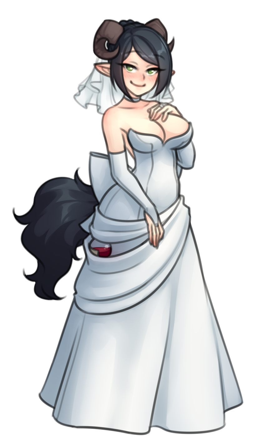 1girl, absurdres, bare_shoulders, black_hair, blush, bottle, breasts, bridal_gauntlets