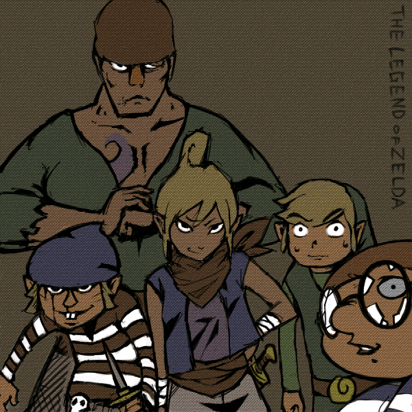 bandana, blonde_hair, dagger, glasses, gonzo, gonzo_(wind_waker), kuruuya, link, mako_(wind_waker), niko_(wind_waker), nintendo, pirate, pointy_ears, scarf, smirk, tetra, the_legend_of_zelda, tomboy, weapon, wind_waker, you_gonna_get_raped