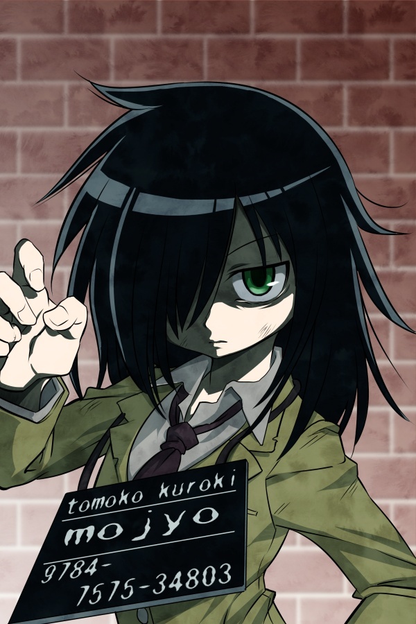 1girl, bags_under_eyes, bangs, black_hair, black_necktie, brown_jacket, closed_mouth, dirty_face