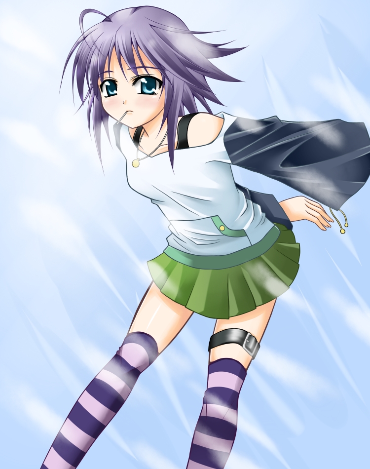 bad_id, blue_eyes, candy, lollipop, purple_hair, rosario+vampire, shirayuki_mizore, short_hair