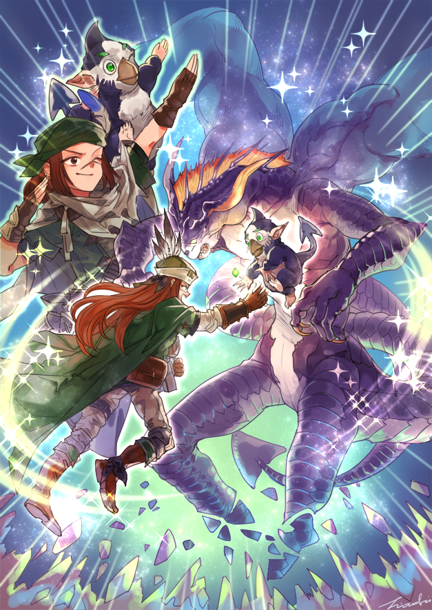 >;), 1boy, bandanna, cape, character_request, fingerless_gloves, gloves, granblue_fantasy