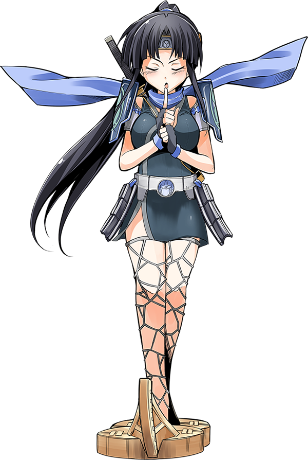 1girl, :d, artist_request, black_hair, blue_ribbon, blush, breasts, closed_eyes