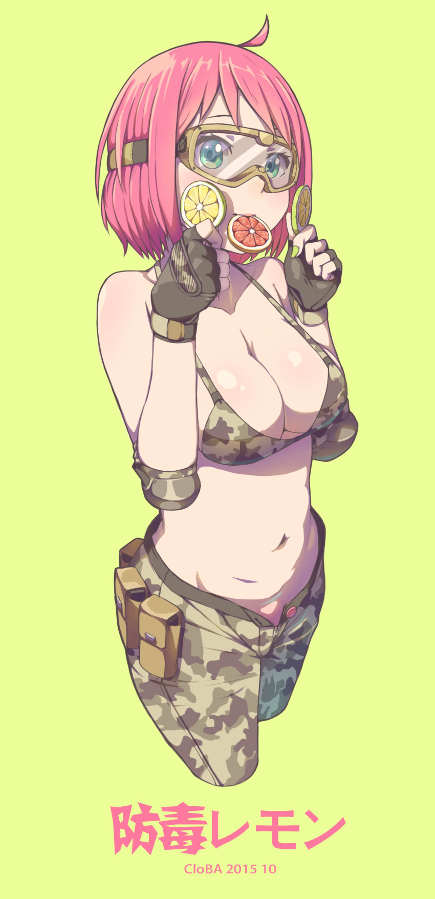 1girl, 2015, absurdres, ahoge, artist_name, bangs, bare_shoulders, bikini