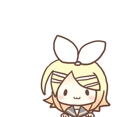 animated, animated_gif, blonde_hair, chibi, gif, hair_ribbon, hair_ribbons, kagamine_rin, lowres, ribbon, ribbons, sakuramori_sumomo, short_hair, vocaloid