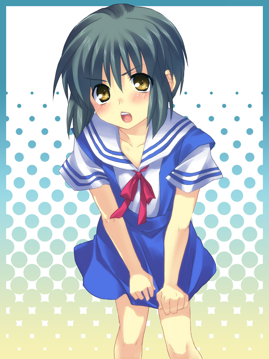 clannad, crossdressing, crossdressinging, genderswap, green_hair, highres, ibuki_fuuko, ibuki_fuutarou