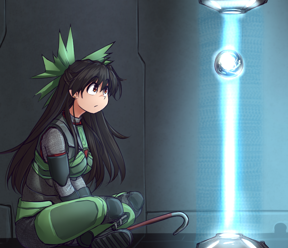 1girl, :/, armor, black_hair, bodysuit, boots, bow, breastplate