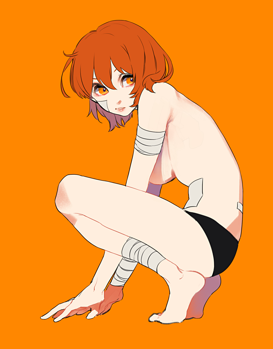 1girl, bandage, barefoot, black_panties, breasts, fate/grand_order, fate_(series), from_side