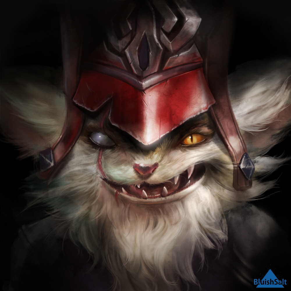 artist_name, bluishsalt, fangs, hat, heterochromia, kled, league_of_legends, looking_at_viewer