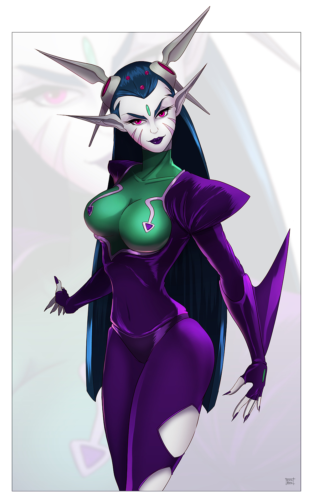 alien, bodysuit, breasts, fins, highres, large_breasts, macross, macross_7