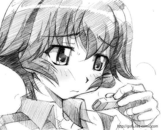 kemeko_deluxe, makihara_izumi, monochrome, sketch, traditional_media