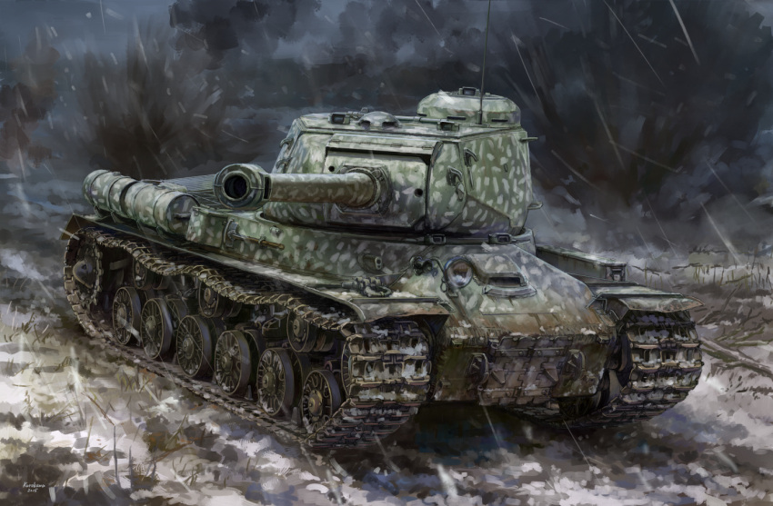 ground_vehicle, is-2, kurokawa_takeshi, military, military_vehicle, motor_vehicle, no_humans, original