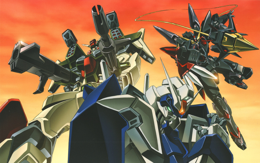 absurdres, blitz_gundam, buster_gundam, duel_gundam, gun, gundam, gundam_seed, highres