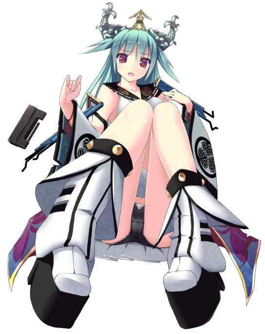 1girl, akesaka_iku, aqua_hair, black_legwear, breasts, full_body, green_hair, large_breasts