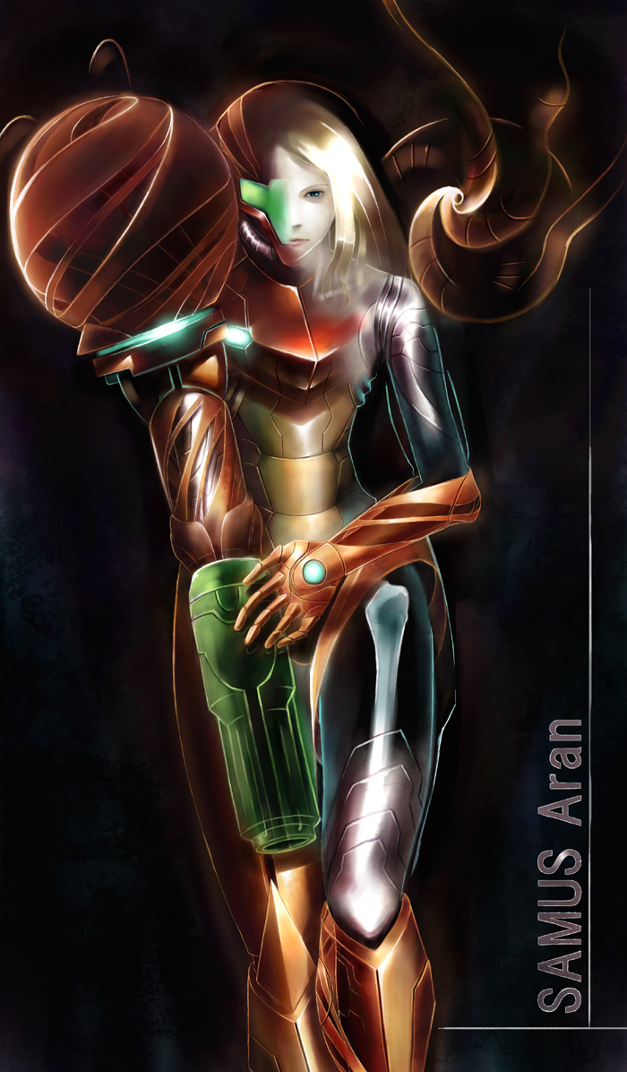 armor, blonde_hair, funkie_(pixiv), gun, metroid, nintendo, samus_aran, varia_suit, weapon, x-ray, xray