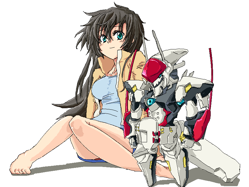 bad_feet, barefoot, black_hair, blue_eyes, chibi, feet, green_eyes, kizaki_emi