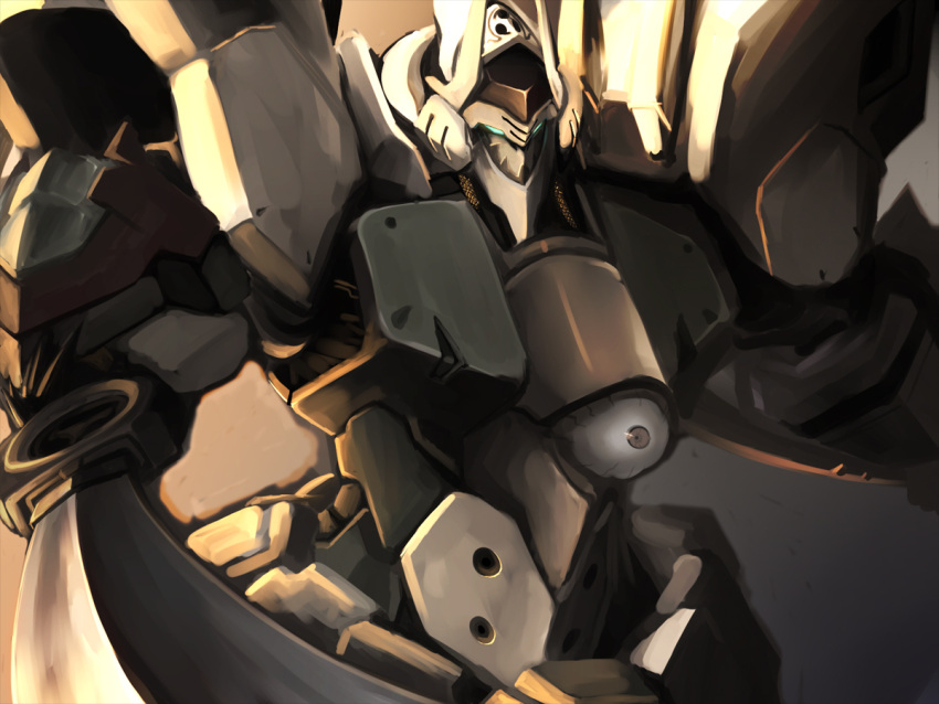 kurogane_no_linebarrels, linebarrel, luliao, mecha, sunset