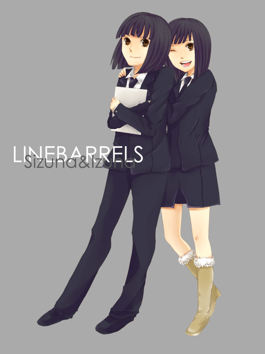 ^&omega;^, bob_cut, endo_izuna, endo_shizuna, endou_izuna, endou_shizuna, highres, kurogane_no_linebarrel