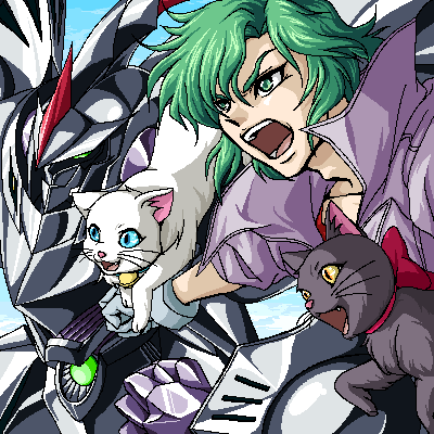 cybuster, green_hair, izumo_(pixiv362913), kuro_(srw), lowres, male, masaki_andoh, mecha