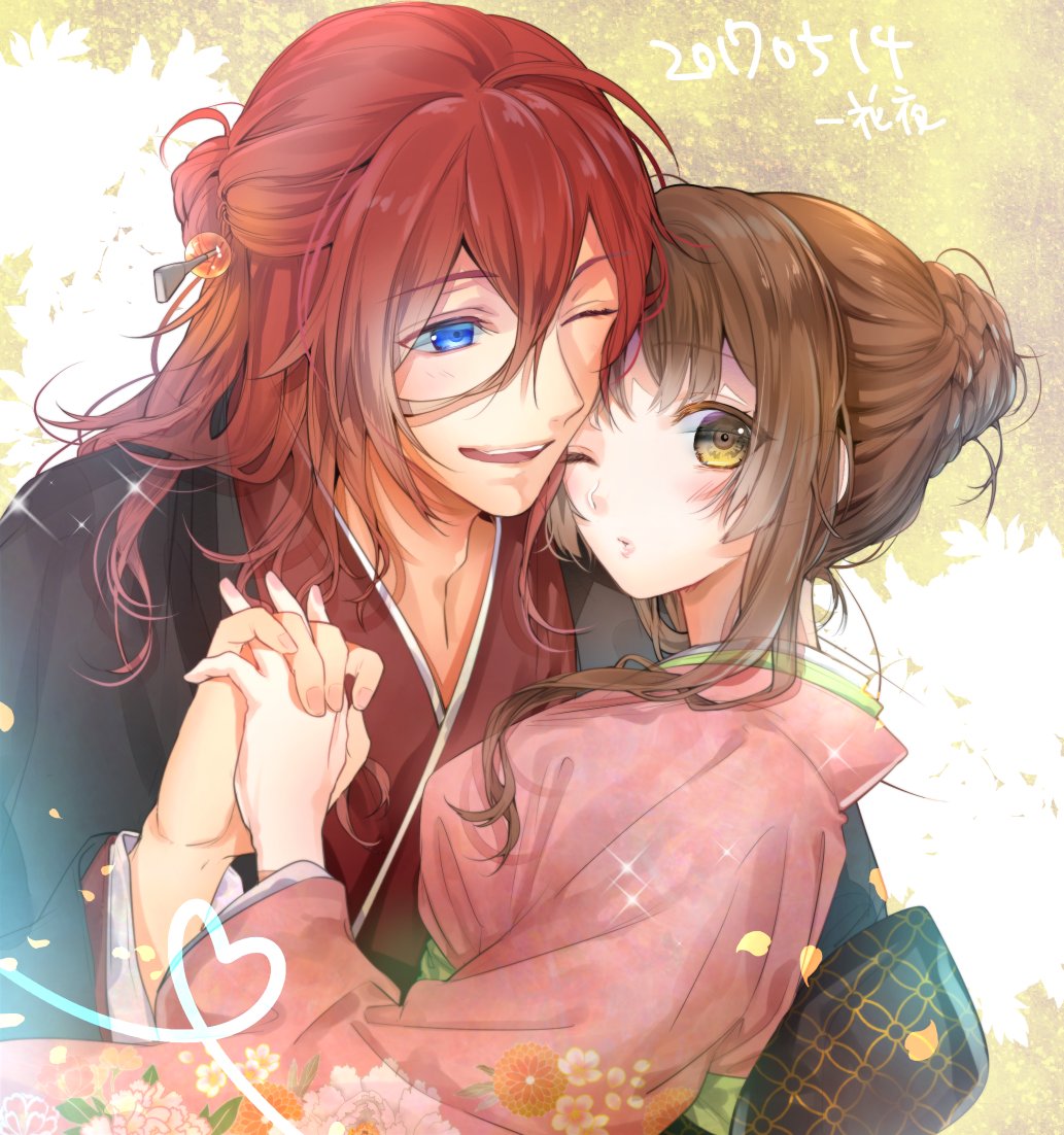 blue_eyes, enishi_(ken_ga_kimi), ichige_yoru, kayo_(ken_ga_kimi), ken_ga_kimi, redhead