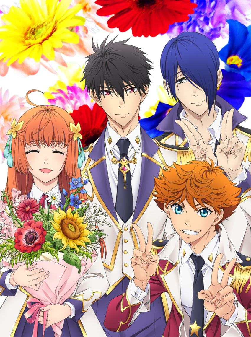 aigasaki_kohana, black_hair, ichijouji_teika, magic_kyun!_renaissance, red_eyes, suminomiya_aoi, tatewaki_rintarou, yura_kairi