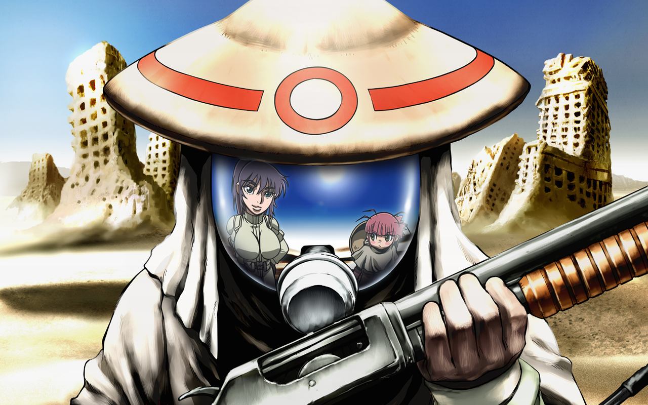background, desert, desert_punk, gun, junko, lips, punk, reflection