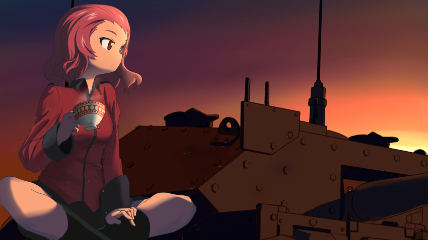 1girl, bangs, black_boots, black_skirt, boots, brown_eyes, closed_mouth, commentary_request