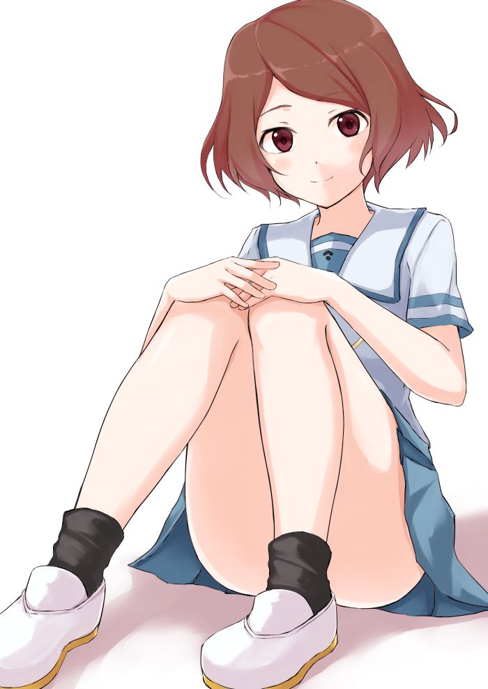 1girl, blush, brown_eyes, brown_hair, haruki_misora, looking_at_viewer, oruna, sagrada_reset