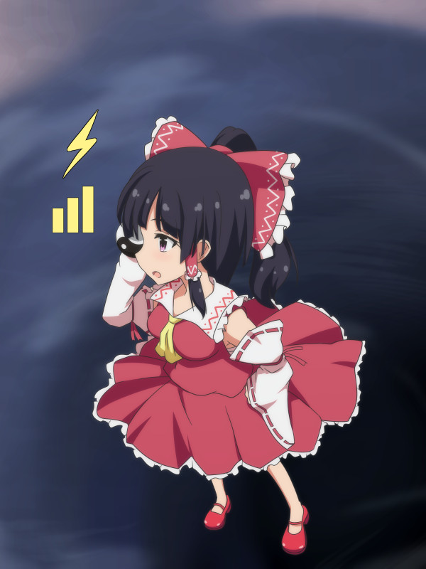 1girl, :o, ascot, black_hair, blush, bow, breasts, cato_(monocatienus)