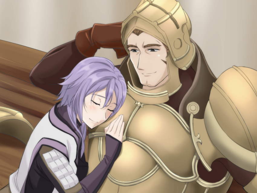 2boys, armor, blush, brown_hair, closed_eyes, fire_emblem, fire_emblem_echoes:_mou_hitori_no_eiyuuou, gloves