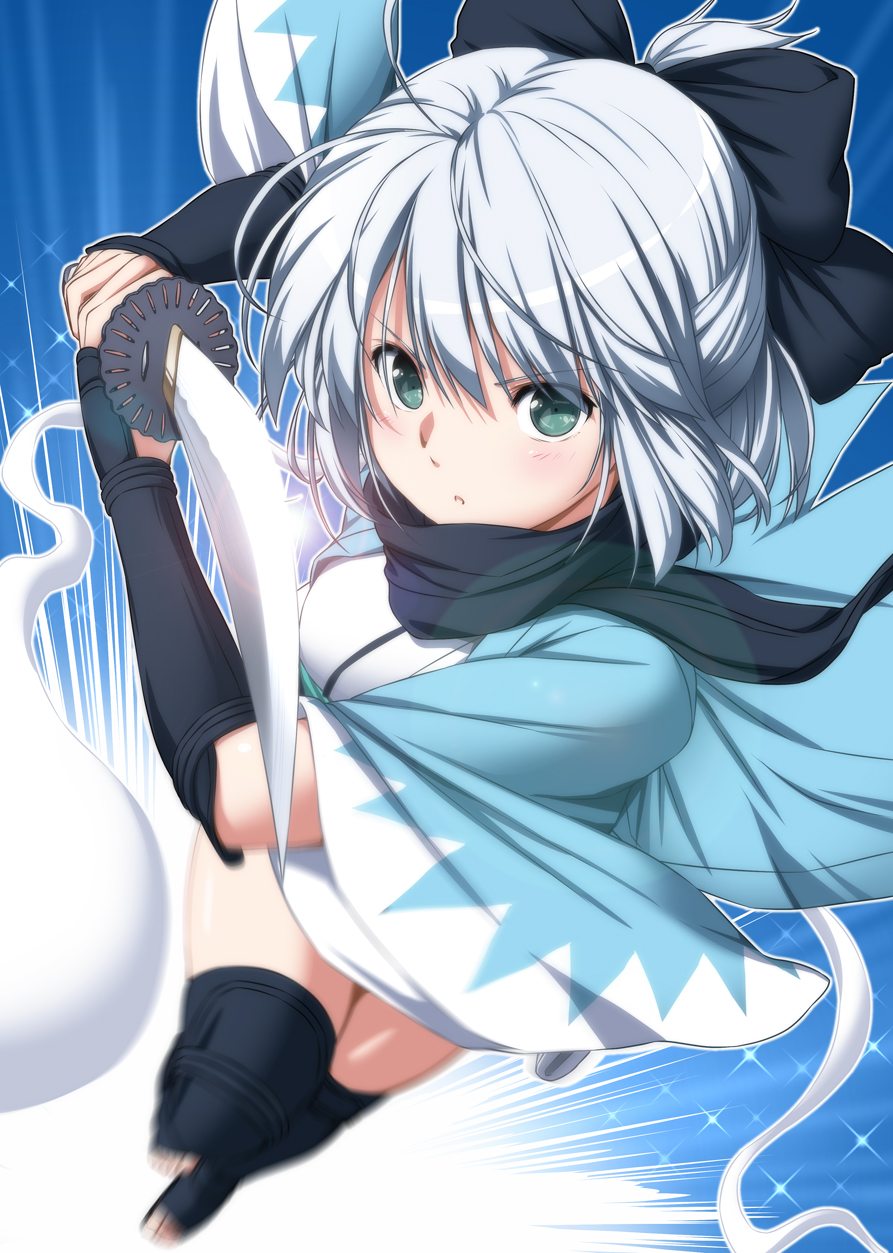 1girl, black_bow, black_legwear, black_scarf, bow, commentary_request, cosplay, fate_(series)
