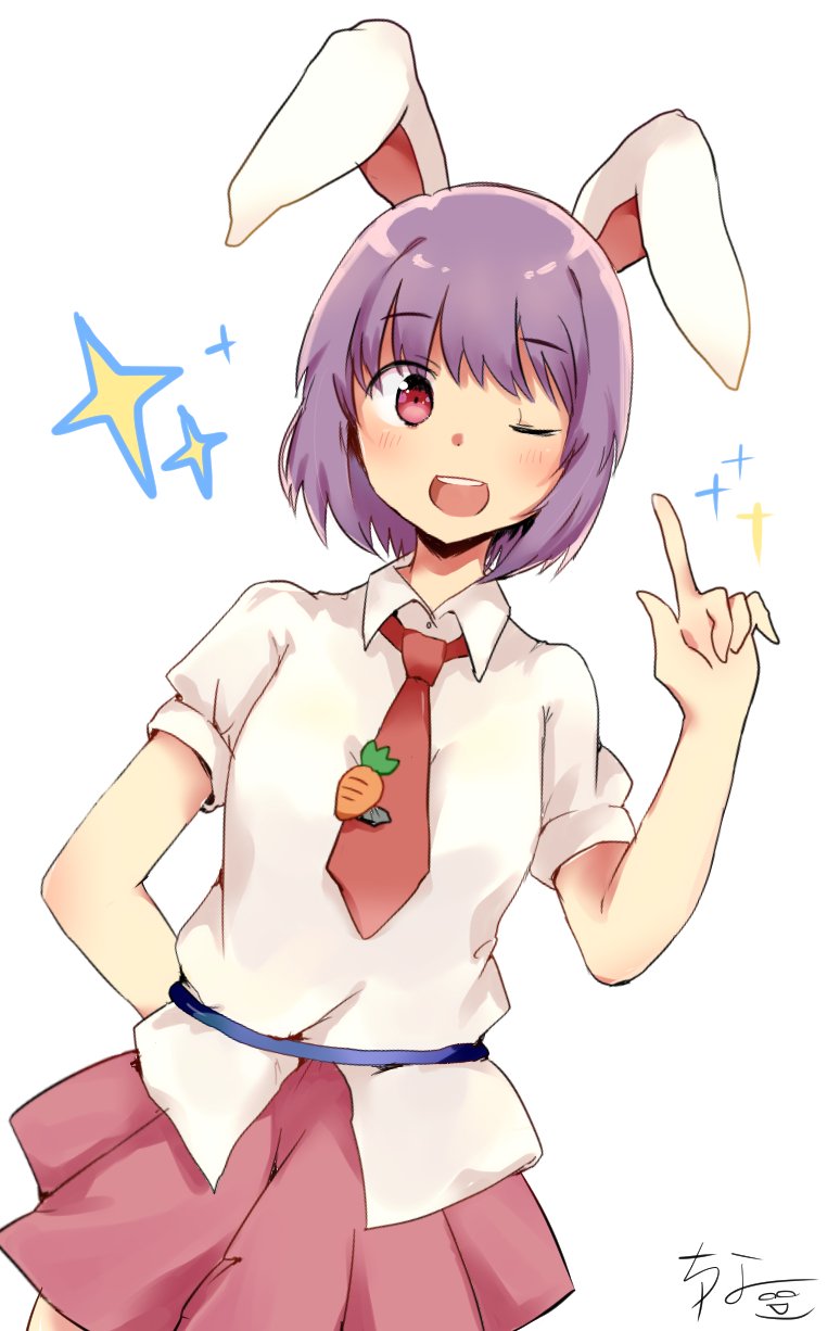 alternate_hair_length, alternate_hairstyle, animal_ears, carrot, chinako1075, commentary_request, highres, necktie