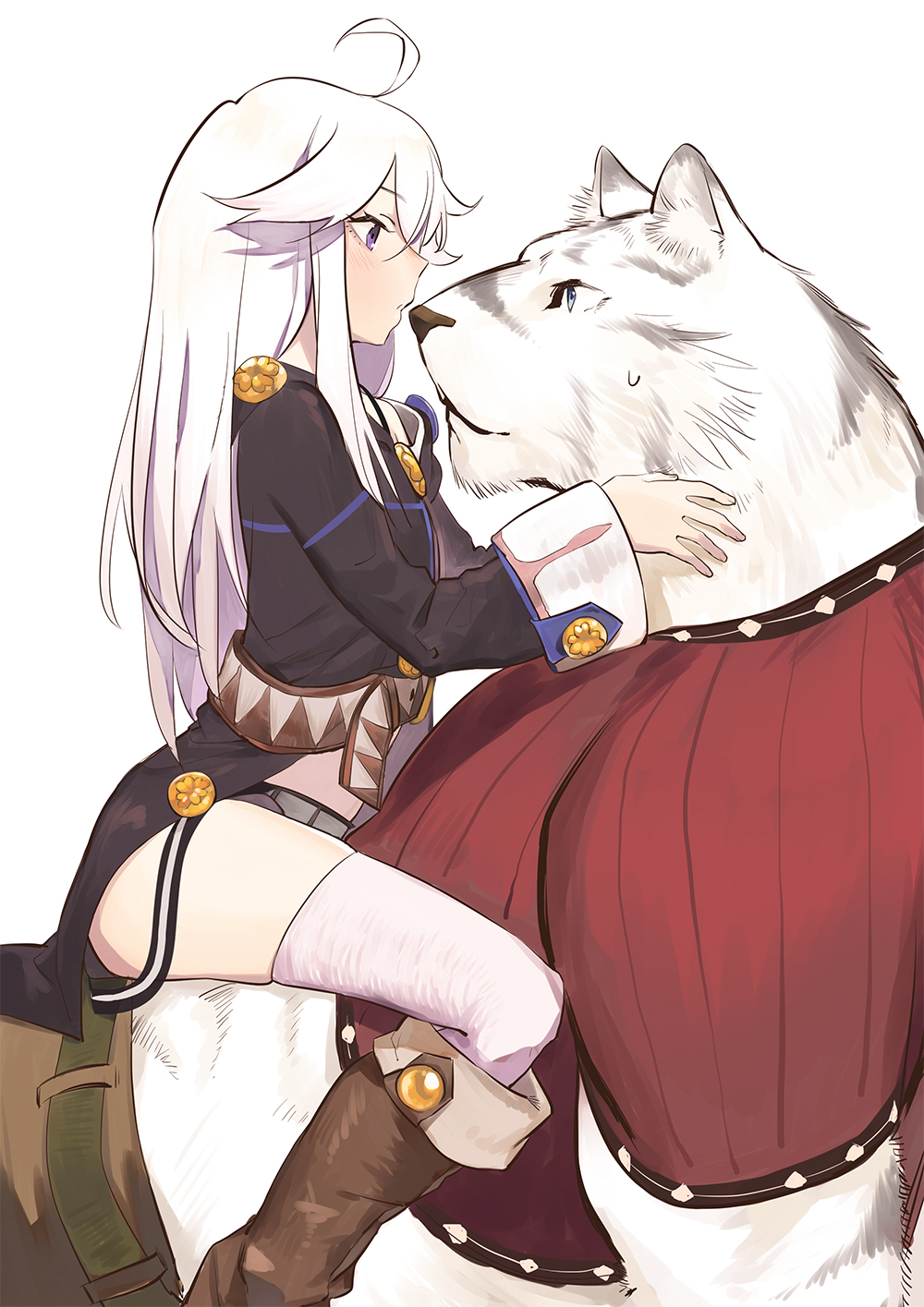 1boy, 1girl, ahoge, blue_eyes, blush, furry, hetero, highres