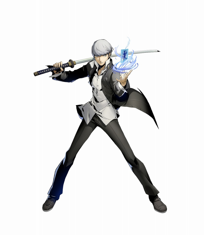 1boy, blazblue, blazblue:_cross_tag_battle, full_body, highres, higuchi_konomi, katana, male_focus