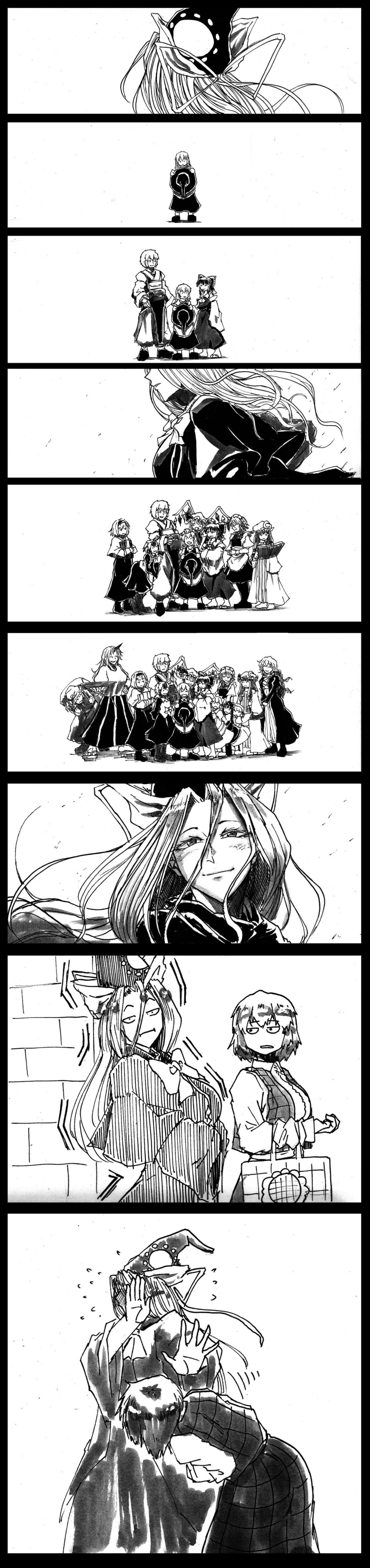 absurdres, alice_margatroid, backpack, bag, basket, comic, covering_face, cup