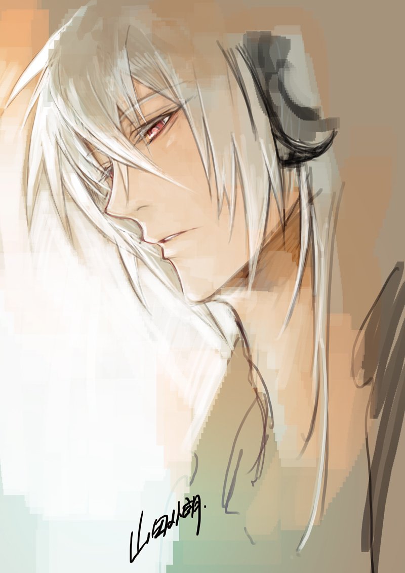 1boy, close-up, headphones, long_hair, male_focus, mascot, naitou-kun, nitro+_chiral
