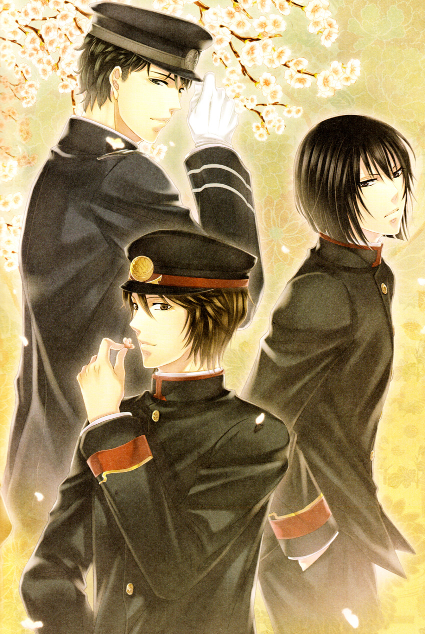 black_eyes, black_hair, hanayaka_nari_waga_ichizoku, miyanomori_hiroshi, miyanomori_masashi, miyanomori_susumu, yat_(artist)