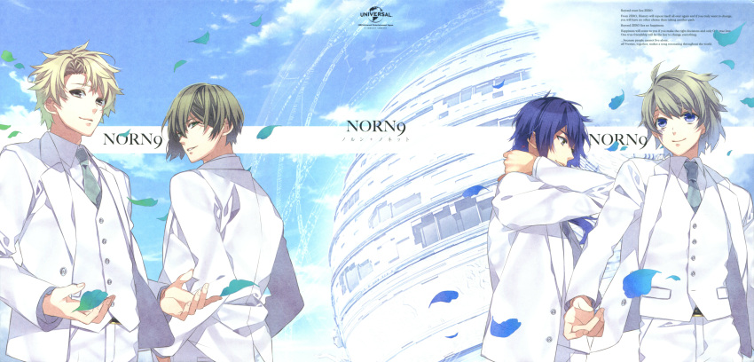 akito_shukuri, green_eyes, green_hair, kakeru_yuiga, natsuhiko_azuma, norn9, senri_ichinose, teita