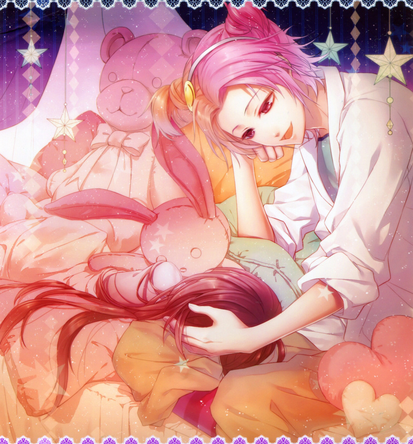 clock_zero, kurou_nadeshiko, nagaoka, pink_eyes, pink_hair, rain_(clock_zero)
