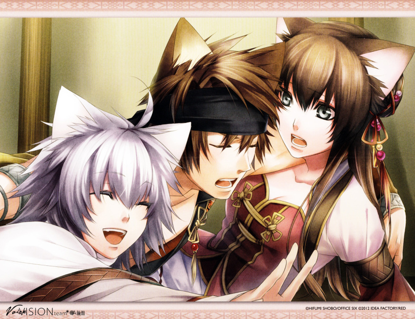 brown_hair, chouhi_(jyuzaengi), green_eyes, jyuzaengi, kan'u_(jyuzaengi), ryuubi_(jyuzaengi), teita