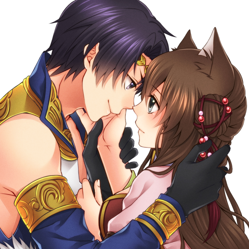 ayc0, brown_hair, green_eyes, jyuzaengi, kakouton_(jyuzaengi), kan'u_(jyuzaengi)