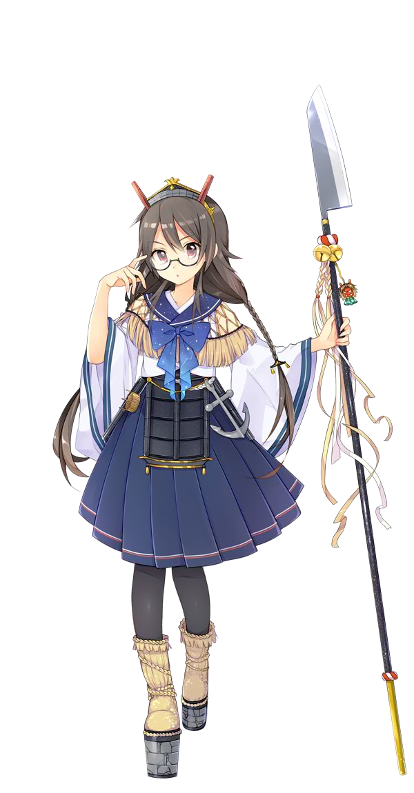 1girl, aidumi, anchor, black-framed_eyewear, blue_skirt, braid, brown_hair, finger_on_glasses
