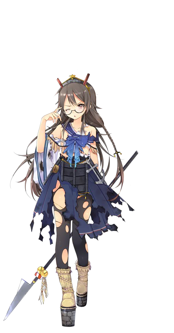 1girl, aidumi, anchor, black-framed_eyewear, blue_skirt, braid, brown_hair, finger_on_glasses