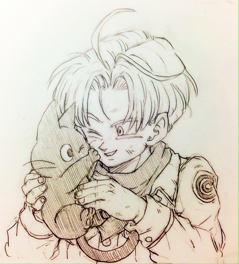 1boy, ;d, animal, cat, dragon_ball, dragon_ball_super, dragonball_z, happy